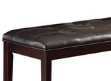 ZNTS Espresso Finish 1pc Dining Bench Faux Leather Upholstered Button-Tufted Top Seat Transitional Dining B01165810