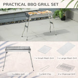 ZNTS Portable Charcoal Grill, Stainless Steel Folding Outdoor BBQ Grill for Backyard Cooking, Camping, W2225142614