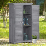 ZNTS TOPMAXen Garden Shed 3-tier Patio Storage Cabinet Outdoor Organizeren Lockers with Fir WF285327AAE