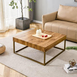 ZNTS Modern rectangular coffee table, dining table. MDF desktop with metal legs. Suitable for restaurants W1151119521