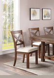 ZNTS Set of 2 Side Chairs Natural Brown Finish Solid wood Contemporary Style Kitchen Dining Room B01181967