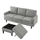 ZNTS Upholstered Sectional Sofa Couch, L Shaped Couch With Storage Reversible Ottoman Bench 3 Seater for W1191126332