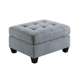 ZNTS Linen-Like Fabric Upholstered Cocktail Ottoman in Grey B01682368