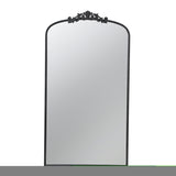 ZNTS 66" x 36" Full Length Mirror, Arched Mirror Hanging or Leaning Against Wall, Large Black Mirror for W2078124105