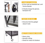 ZNTS Sports Equipment Organizer, Sports Gear Basketball Storage with Baskets and Hooks,Ball Storage Rack, 38321058