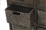 ZNTS TREXM Rustic Storage Cabinet with Two Drawers and Four Classic Rattan Basket for Dining/Living WF193442AAD