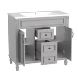 ZNTS 36'' Bathroom Vanity without Top Sink, Cabinet only, Modern Bathroom Storage Cabinet with 2 Soft WF305078AAE