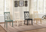 ZNTS Casual White Finish Side Chairs Set of 2 Pine Veneer Transitional Double-X Back Design Dining Room B01143553