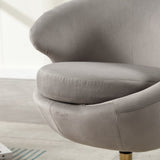 ZNTS 360 Degree Swivel Cuddle Barrel Accents, Round Armchairs with Wide Upholstered, Fluffy Fabric W1539P147081