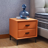ZNTS Modern Nightstand with 2 Drawers, Night Stand with PU Leather and Hardware Legs, End Table, Bedside W1168114612