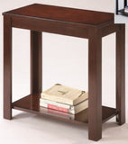 ZNTS Contemporary Chairside Table with Open Bottom Shelf 1Pc Side Table Brown Finish Flat Table Top Solid B011119816
