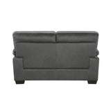 ZNTS Modern Sleek Design Living Room Furniture 1pc Loveseat Dark Gray Fabric Upholstered Comfortable B01167251
