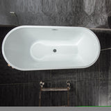 ZNTS Acrylic Alcove Freestanding Soaking Bathtub 20S0109-67