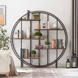 ZNTS Round 5-Tier Metal Plant Stand bookcase storage rack, Indoor Living Room Terrace Garden Balcony W116290852