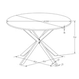 ZNTS 47.24'' Modern Cross Leg Round Dining Table, White Marble Top Occasional Table, Two Piece Removable W757140949