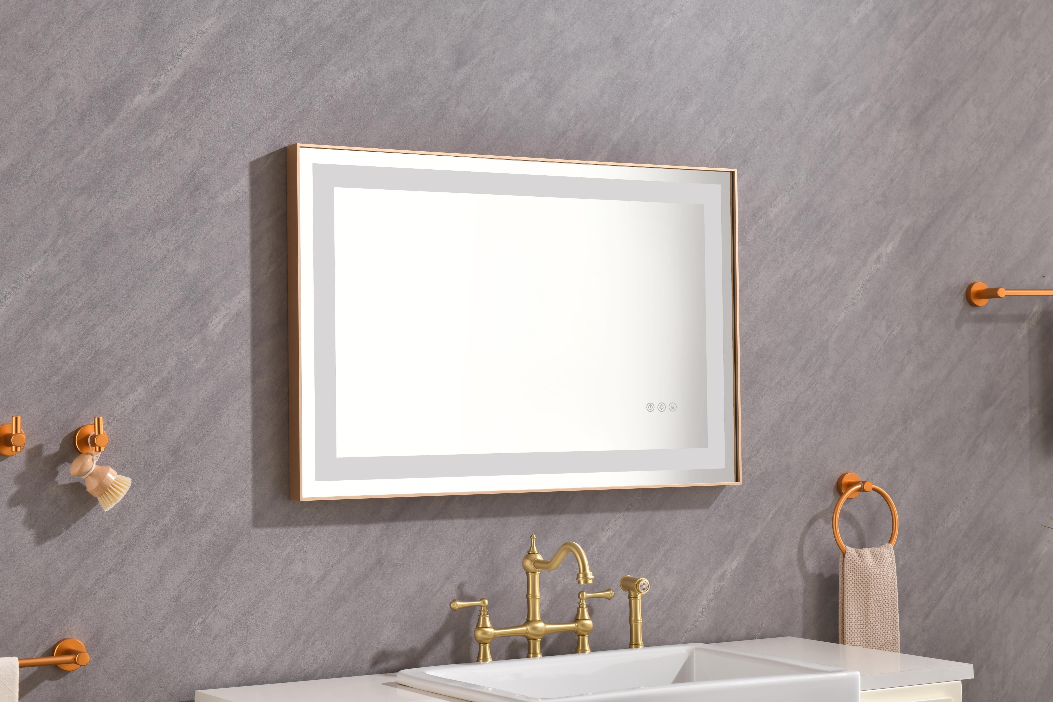 ZNTS 36*24 LED Lighted Bathroom Wall Mounted Mirror with High Lumen+Anti-Fog Separately Control W127294474