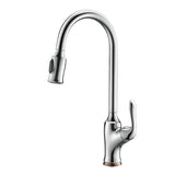 ZNTS Pull-Down Kitchen Sink Faucet Copper Mixer Tap Pull-out Silver Lead-free Kitchen Faucet KJZY50 87796738