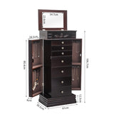 ZNTS Jewelry Armoire with Mirror, 8 Drawers & 16 Necklace Hooks, 2 Side Swing Doors 62583884