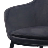 ZNTS Modrest Wilson Modern Grey Velvet & Black Dining Chair B04961375