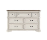 ZNTS ACME Florian Dresser in Gray Fabric & Antique White Finish BD01651