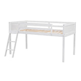 ZNTS Twin Size Wood Loft Bed with Ladder, ladder can be placed on the left or right, White WF315204AAK