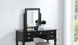 ZNTS Bedroom Vanity Set Stool Storage Drawers Mirror Black Color Modern Gorgeous Furniture MDF Rubber HS00F4180-ID-AHD