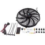 ZNTS 16"Electric Radiator Fan 2500+Cfm &Thermostat Wiring Switch Relay Kit 180'F 13671389