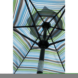 ZNTS Outdoor Patio 8.6-Feet Market Table Umbrella with Push Button Tilt and Crank, Blue Stripes[Umbrella 98809301