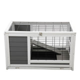 ZNTS Luxury 2-Storey Pet House Box Wooden Cage Comfy Cabin for Small Animals, Grey White W2181P151912