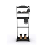ZNTS Accent Portable Garment Rack,Clothes Valet Stand with Storage Organizer,Black Finish W760P145329