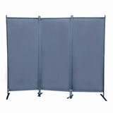 ZNTS 6 Ft Modern Room Divider, 3-Panel Folding Privacy Screen w/ Metal Standing, Portable Wall Partition, W2181P154698