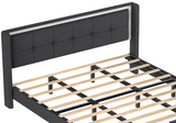 ZNTS Full Size Upholstered platform bed frame with headboard and sturdy wooden slats, high load-bearing W1793115331