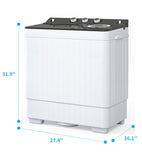 ZNTS Twin Tub with Built-in Drain Pump XPB65-2288S 26Lbs Semi-automatic Twin Tube Washing Machine for 86281079