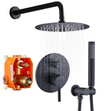 ZNTS Shower System Shower Faucet Combo Set Wall Mounted with 10" Rainfall Shower Head and handheld shower 14651165