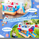 ZNTS 6 in 1 outdoor indoor inflatable bouncer for kids target ball basketball slide with blower W1677115480