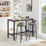 ZNTS Bar stool Set of 2, 29.3 Inches Barstools with Back and Footrest, for Dining Room Kitchen Counter W116282024