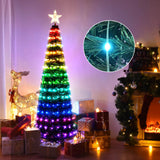 ZNTS 6 ft Pre-lit Artificial Christmas Tree with lighted star finial & 282 pcs RGB fairy LED lights for 55840695