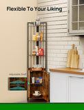 ZNTS Corner Storage Rack, 4-Tier Corner Shelf with Storage, Bookshelf Storage Stand 81022388