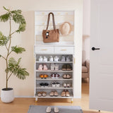 ZNTS Entryway Bedroom Armoire,Shoe Cabinet,Wardrobe Armoire Closet, Drawers and Shelves, Handles, Hanging 71384021