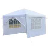 ZNTS 3 x 3m Two Doors & Two Windows Practical Waterproof Right-Angle Folding Tent White 43349501