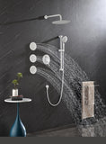 ZNTS Shower System with Shower Head, Hand Shower, Slide Bar, Bodysprays, Shower Arm, Hose, Valve Trim, W92869312