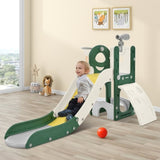 ZNTS Kids Slide Playset Structure 5 in 1, Freestanding Spaceship Set with Slide, Telescope and Basketball PP321358AAL