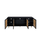 ZNTS Rattan Sideboard Buffet Cabinet, Kitchen Storage Cabinet Console Table with Adjustable Shelves for W33164293