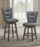 ZNTS 29" Seat Height Glitter Grey Faux Leather Bar Chairs, Set of 2 SR011842