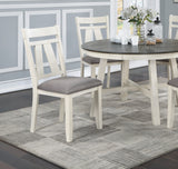 ZNTS Dining Room Furniture Set of 2 Chairs Gray Fabric Cushion Seat White Clean Lines Side Chairs B01163917