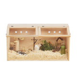 ZNTS Middle Transparent Wooden Hamster Cage, Small Animal Habitat Hutch for Large Siberian W2181P156758