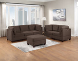 ZNTS Living Room Furniture Armless Chair Black Coffee Linen Like Fabric 1pc Cushion Armless Chair Wooden B011104194
