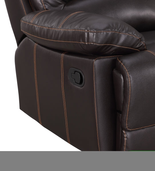 ZNTS Global United Leather-Air Recliining Console Loveseat B05777963