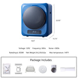 ZNTS 6.6lbs Portable Mini Cloth Dryer Machine FCC Certificate PTC Heating Tumble Dryer Electric Control W1720110378
