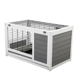 ZNTS Luxury 2-Storey Pet House Box Wooden Cage Comfy Cabin for Small Animals, Grey White W2181P151912